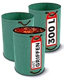3x Gartenabfallsack 300 Liter - Laubsack Mit 4 Reißfesten Griffen - Stabil -...