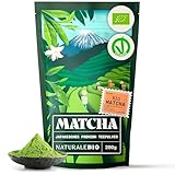 NaturaleBio Matcha Tee Pulver Bio - Premium-Qualität - 200g. Original Green Tea aus...