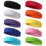 10 Stück Stirnband Herren Damen Stirnband Sport Schweißband Stirn Elastisches...