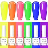 MIZHSE Neon Nagellack Set, Nagellack auf Wasserbasis, 6 Farben Nail Polish,...