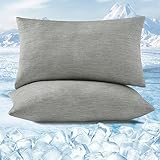 Laneetal 2er Set kühlender Kissenbezug 40x60 cm, Kopfkissenbezug mit Arc-Chill...