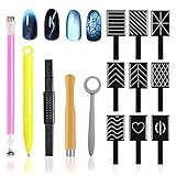 WishesMar 14 Stück Nail Art Werkzeug Magnetstift DIY Magic 3D Magnet Stick Set Verwendung...