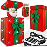 KESSER® Aufblasbarer Weihnachtsmann Geschenk Nikolaus 152cm Groß Springt-aus-der-Box...