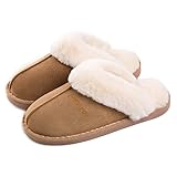Misolin Damen Herren Hausschuhe Winter Warme Faux Pelz Slippers Weiche Flache Plüsch...