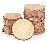 ilauke 16 Stücke Holzscheiben Holz Log Scheiben 9-10cm Runde Naturholz Baumscheiben...