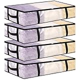 Dntorx 4 Stück 90L Unterbett Aufbewahrungsbox mit Deckel Groß, Transparente...