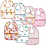 Aolso Lätzchen Baby Wasserdicht, 7Pcs Baby Lätzchen, Abwaschbar asserdicht...