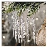 Christbaumschmuck Eiszapfen Weihnachtenbaum Anhänger Acryl Kristall Ornament...