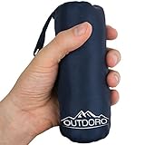 Outdoro Hüttenschlafsack, Ultra-Leichter Reise-Schlafsack, nur 200 g aus Mikrofaser,...