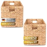 Casa Mina® Aufbewahrungskorb geflochten ideal für alle Regale I Nachhaltiger Seegras...