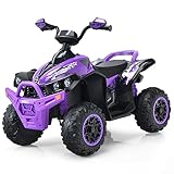 DREAMADE 12V Elektro Quad, 2,2-4,3 km/h Kinderquad mit Musik & Licht &...