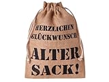 Geschenkbeutel Alter Sack Herzlichen Glückwunsch, Geburtstag, Jubiläum (30x20...