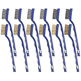 VASTOOLS Hand-Drahtbürsten Satz 12-teilig, 6x Messing-Drahtbürste, 6x Edelstahl-Bürste,...