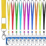 10 Stück Ausweishülle mit Band, Transparenter PVC Ausweishülle mit lanyard...