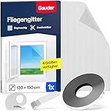 GAUDER Fliegengitter für Fenster (130 x 150 cm | schwarz) aus Polyester | Insektenschutz...