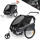 KESSER® Kinderanhänger Fahrradanhänger Sport-RX 2 in 1 Joggerfunktion...