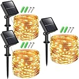 [3 Stücke]Solar Lichterkette Aussen, Peasur 3x12M 120 LED Solarlichterkette...