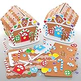Baker Ross FE937 Lebkuchenhaus Bastelsets - 2er Pack, Weihnachtliches Kinder Kunstset zum...