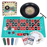 GOTHINK Roulette-Wheel-Spielset mit 25,4 cm Spiellack, 200 Karten, Abrechnung, 2...