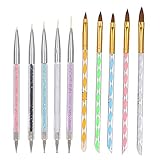 10-teiliges Nagelkunst-Pinsel-Set, Dual-End-Liner, Punktierspitzen, Builder,...