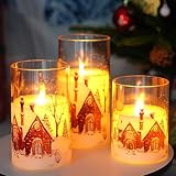 3stk Led Kerzen, Flammenlose Kerzen Mit Timer, Weihnachtslaterne Weihnachtskerze Kerzen...