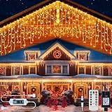 RJEDL Solar Eiszapfen Outdoor Weihnachtslichter warm