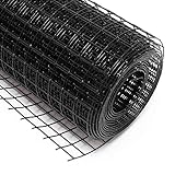 Wiltec Volierendraht 4-Eck in Schwarz mit 12x12mm Maschengröße, 10m Rolle...