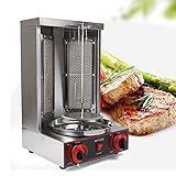 3000W 2 Brenner Gas Edelstahl Gas Döner Kebab Maschine Dönergrill Tischgrill BBQ...