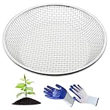 Lanovuto Gartensieb 30 cm, Sieblochgröße 6 mm, Metall Kompostsieb, Erdsieb, Sandsieb,...