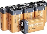 Amazon Basics Everyday Alkalibatterien, 9 V, 8 Stück (Aussehen kann variieren)