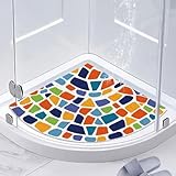 LIXSAZSE Bequeme Touch Eckduschmatte für die Innendusche, PVC Eckduschmatte, rutschfeste...