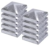 Pfostenkappe Zaunkappe Abdeckkappe Pyramide verzinkt 91 x 91 mm (10)