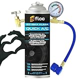 INfloo Quick A/C R134a Kältemittel + Schlauch mit Manometer | Für Fahrzeuge bis Baujahr...