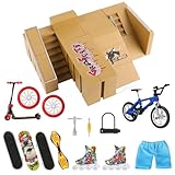Waysroma Finger Skateboard Rampe 17PCS Skatepark Kit Mini Finger Skateboards mit...