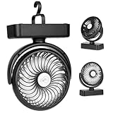 Tragbarer Camping Ventilator Hängender Ventilator mit LED-Licht, 40 Stunden Betriebszeit...