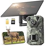 DEATTI 4G LTE Wildkamera mit Handyübertragung APP, 2.7K Solar Wildkamera mit SIM Karte,...