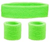 Schweissband und Stirnband Set – Schweißband Neon für 80er Jahre Outfit...