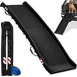 CADOCA® Hunderampe Auto klappbar 90kg kompakt 156x40cm Tragegriff Sicherungsbügel...