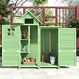 Gartenschrank Geräteschuppen Werkzeugschrank Outdoor-Schrank Gartenbox mit PVC Dach，...