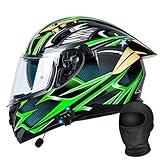 Motorradhelm, Bluetooth, modular, ECE-geprüft, hochklappbar, Integralhelm mit...
