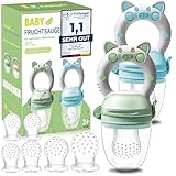 Fruchtsauger Baby, 2 Stück Obstschnuller für Babys ab 3 Monate, 2023 Upgrade Version,...