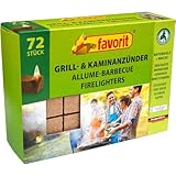 Favorit Anzünder für Grill, Kamin; Echtholz und Wachs, besonders brennstark, Brenndauer...
