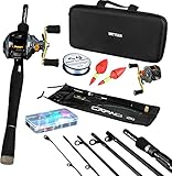 ECOOLBUY Baitcasting Ruten-Kombinationen, harte Kohlefaser, Teleskop-Hand für Reisen,...