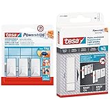 tesa Powerstrips Haken Small ECKIG Weiß & Powerstrips Tapete&Putz - doppelseitige...