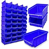 40x Stapelboxen Blau Größe 2 Werkstatt Garage Sichtlagerboxen 175x103x76mm...