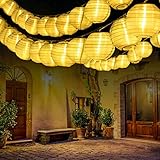 Qedertek Lampion Lichterkette Außen/Innen, 10M 30 LED Laternen mit EU Stecker, 8 Modi...