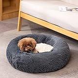 Donut Hundebett Flauschig Katzenbett, Ø 60 x H 20cm Rund Wolke Haustierbett für...