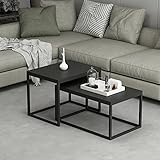 [en.casa] Satztisch Aabenraa im 2er Set Couchtisch Beistelltisch aus Spanplatte...