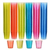 MATANA 300 Bunte Schnapsgläser Plastik, Shotgläser Plastik, 3cl - Stabil &...
