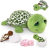 Schildkröte Kuscheltier 14'' Mama Stofftier Plüschtier Schildkröte mit 3 Stücke Kleine...